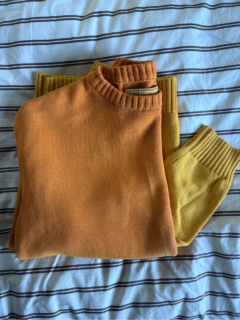 Sublime Studios Ombre Orange Cotton Crewneck Sweater